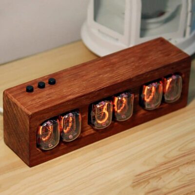 Horloge Nixie Bois - Objet Scientifique - Science Labs