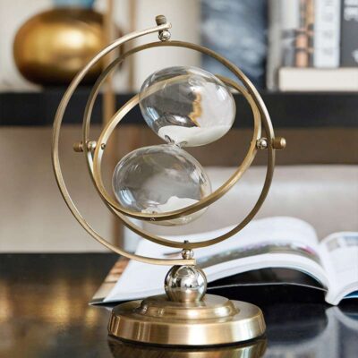 Sablier Rotatif en Métal Doré - Objet Scientifique - Science Labs