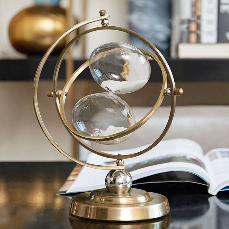 Sablier Rotatif en Métal Doré - Objet Scientifique - Science Labs