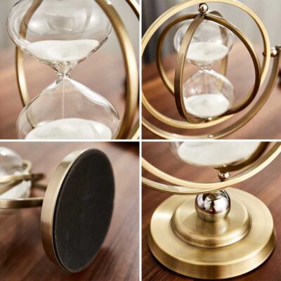 Sablier Rotatif en Métal Doré - Objet Scientifique - Science Labs