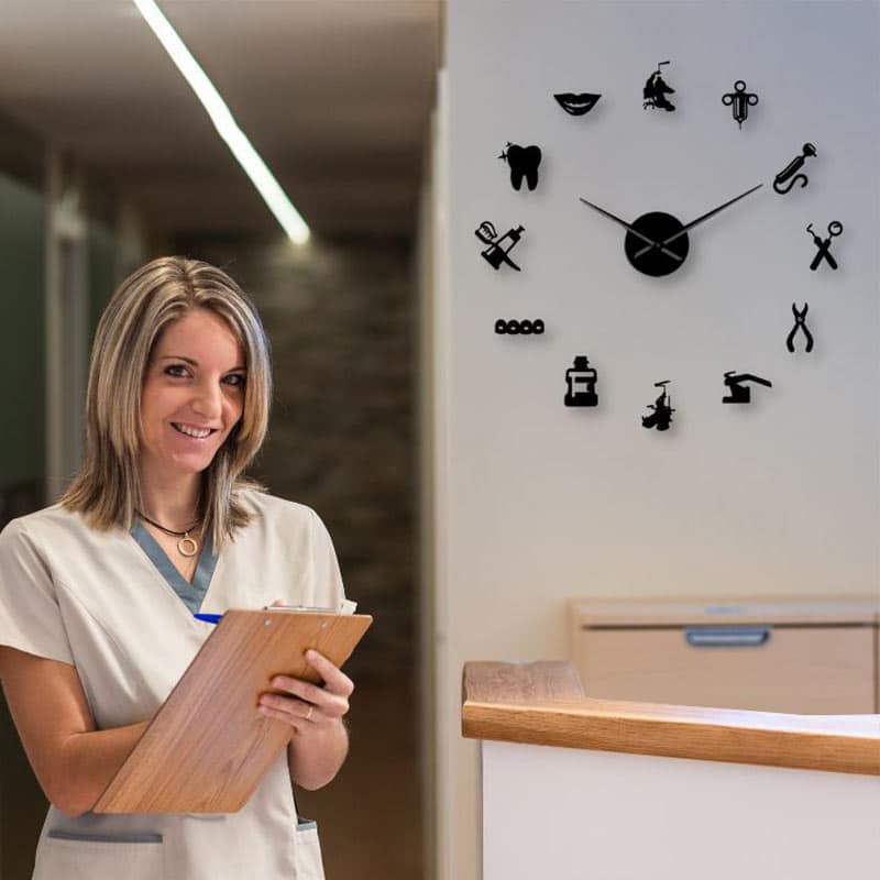Horloge Dentiste - Horloge Murale Originale - Deco Scientifique