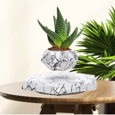 Pot en Lévitation - Pot de Fleur en Lévitation - Science Labs, Schwebender Marmor-Blumentopf