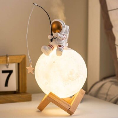 Astronaut Moon Lamp, Astronauten-Lampe mit Mond