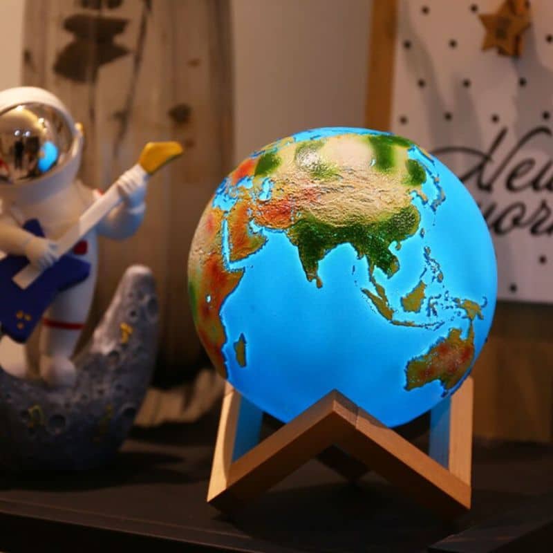 Lampe Planète Terre - lampe espace - deco scientifique