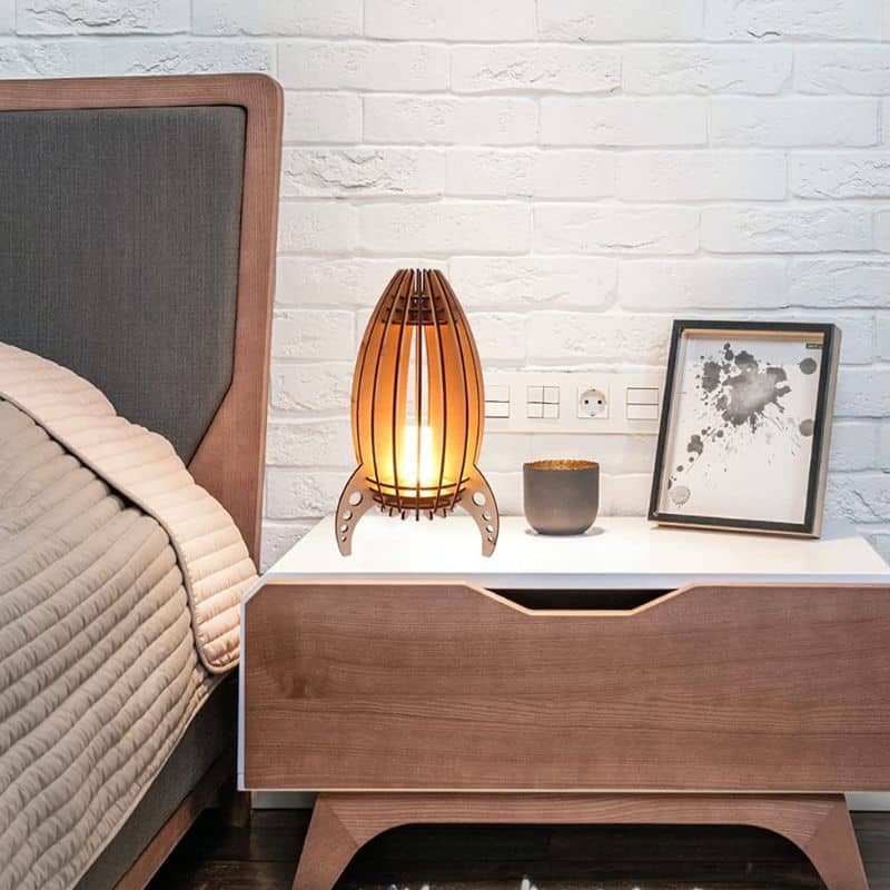 Lampe Fusée Bois - lampe espace - deco scientifique