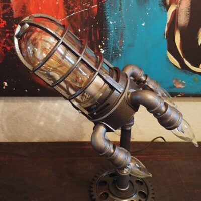 Lampe Fusée Vintage industriel - lampe espace - deco scientifique