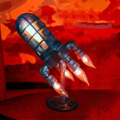 Lampe Fusée Vintage industriel - lampe espace - deco scientifique