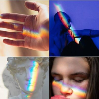 Prisme Triangulaire Lumineux en Cristal de Couleur Arc en Ciel - Objet Déco Insolite - deco scientifique