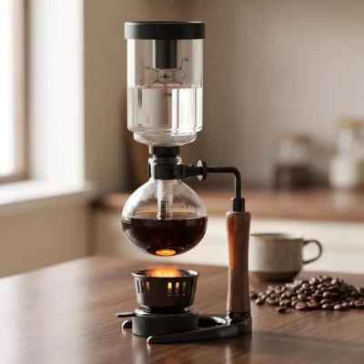 Siphon Kaffeemaschine aus Glas