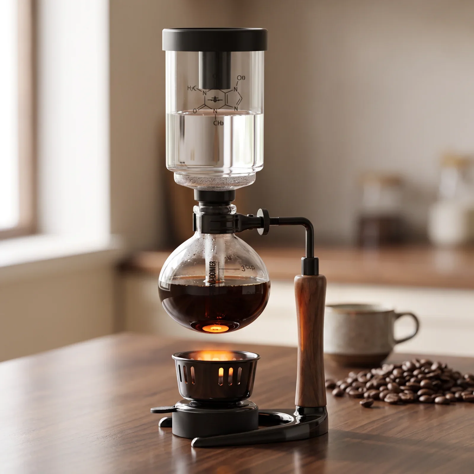 Siphon Kaffeemaschine aus Glas
