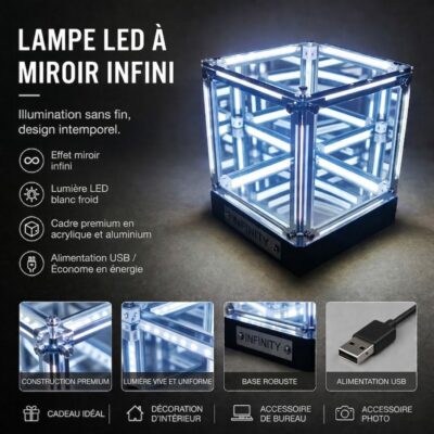 Infinity Spiegel Würfel LED Bild 5