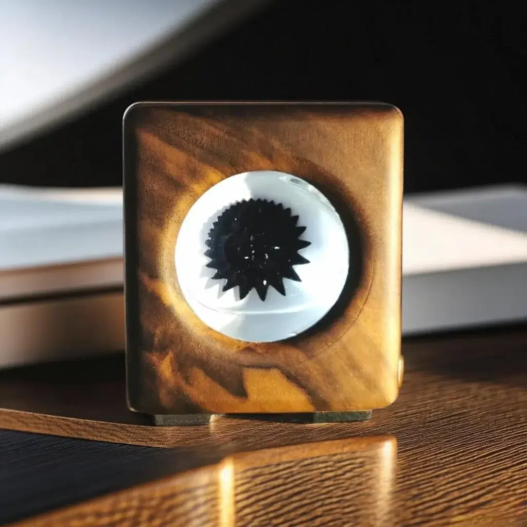 Ferrofluid Lampe aus Nussbaum