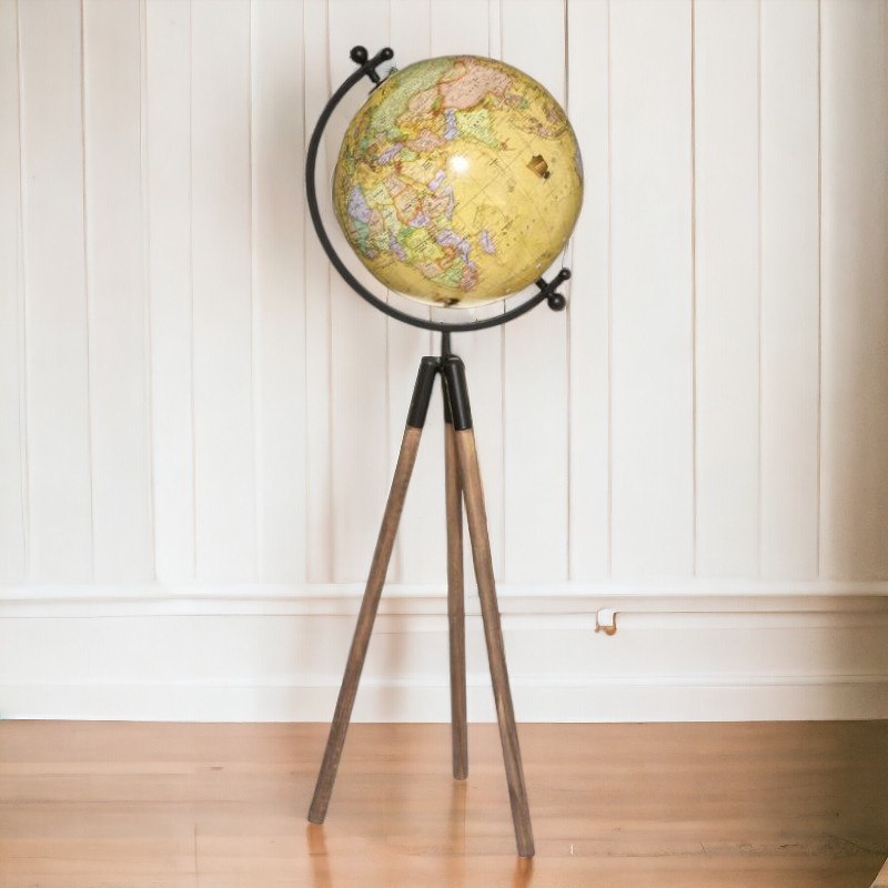 Vintage Standglobus mit Holzstativ
