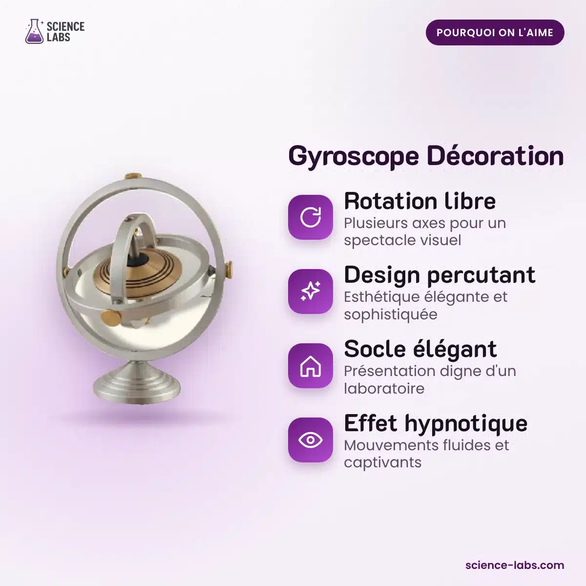 Deko Gyroskop mit Sockel Bild 3