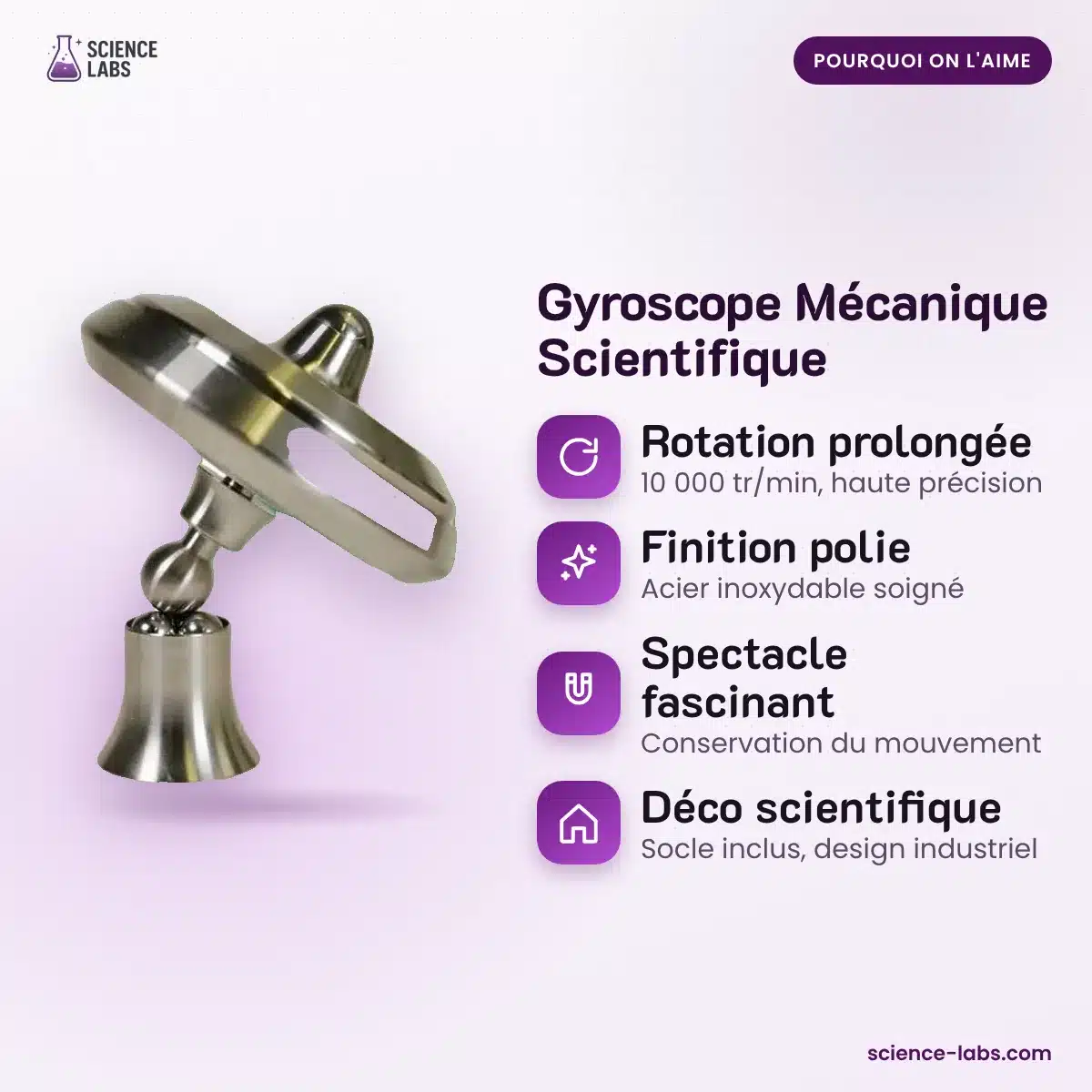 Mechanisches Gyroskop Edelstahl Bild 3