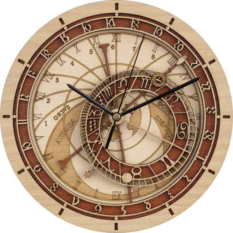 Astronomische Wanduhr aus Holz Bild 8