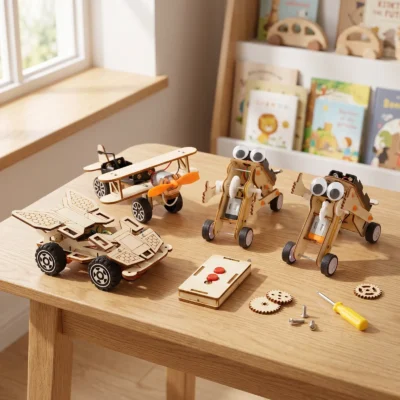 Holzroboter Bausatz 4er Set