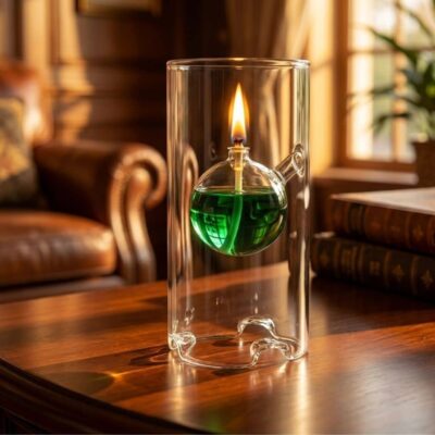 Design Öllampe aus Glas
