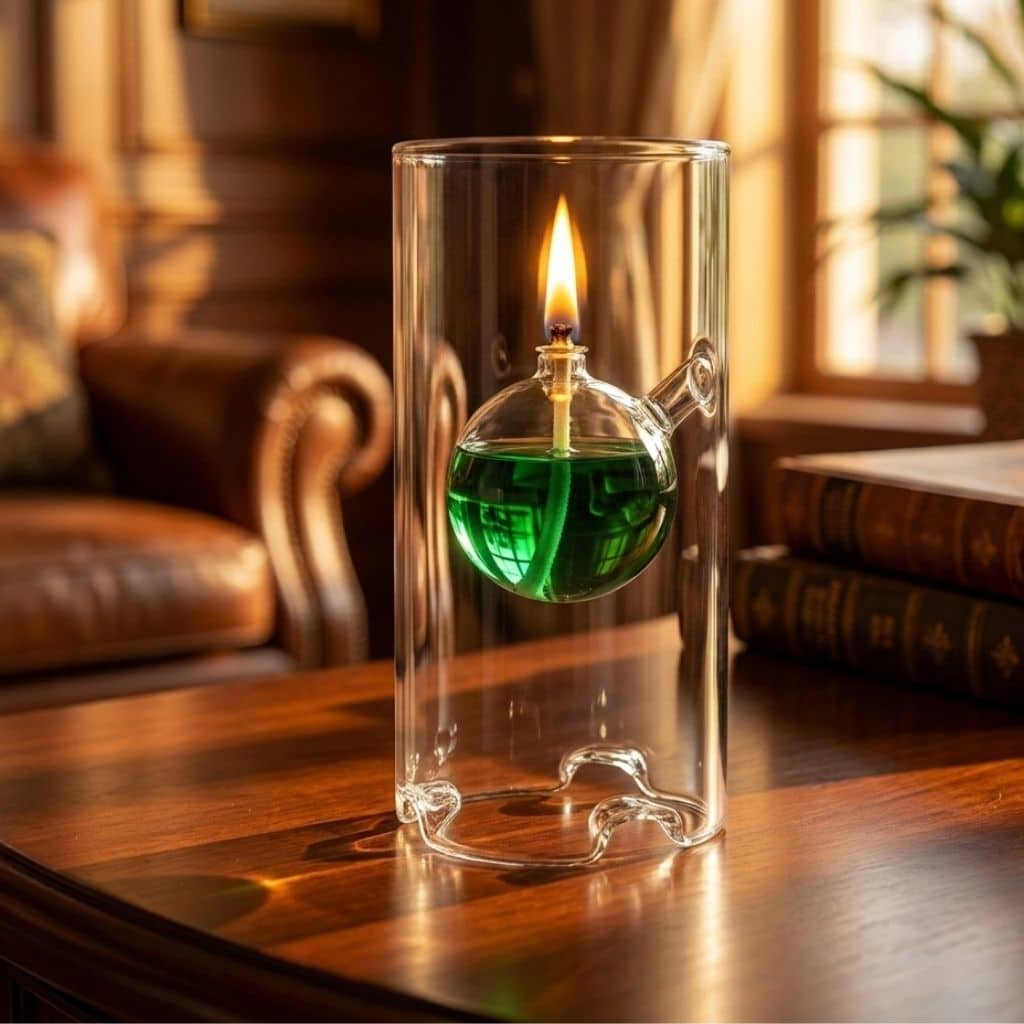 Design Öllampe aus Glas