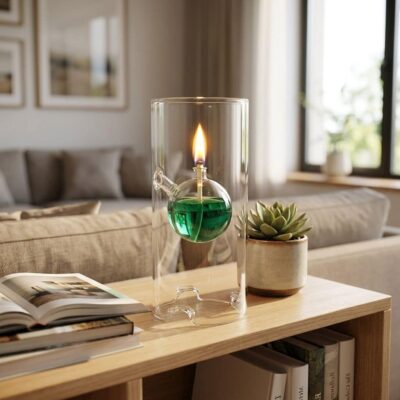 Design Öllampe aus Glas Bild 2