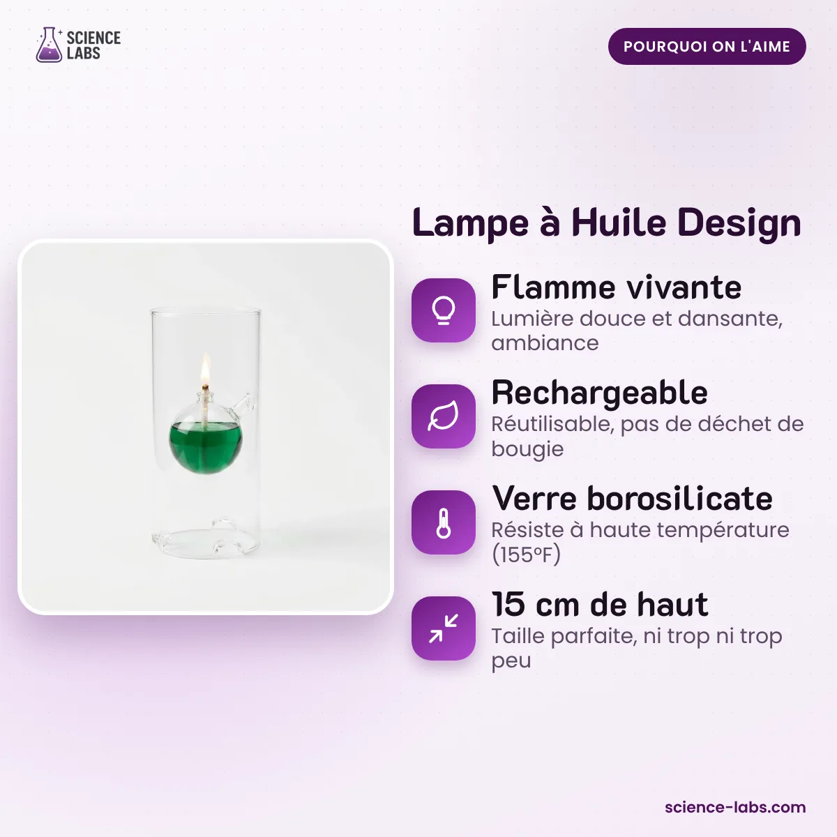 Design Öllampe aus Glas Bild 3