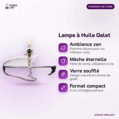 Öllampe Kieselstein aus Glas Bild 3