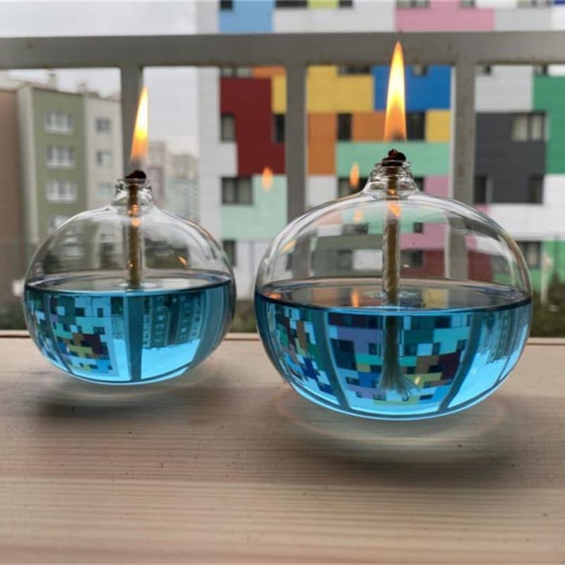 Runde Öllampe aus Glas Bild 8