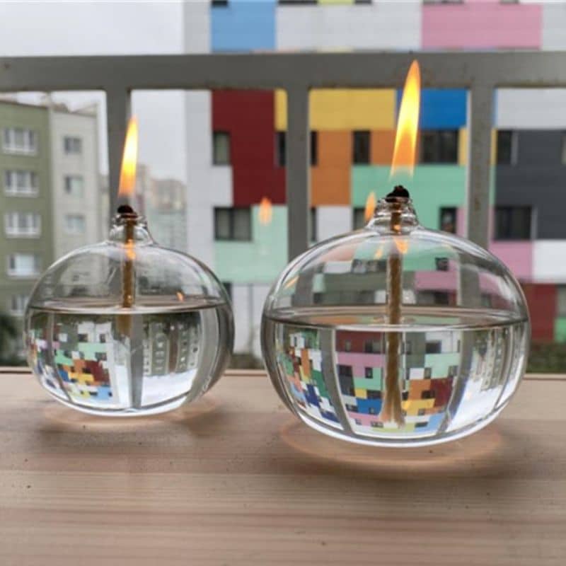 Runde Öllampe aus Glas Bild 9