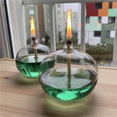 Runde Öllampe aus Glas Bild 7