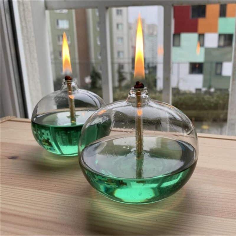 Runde Öllampe aus Glas Bild 7