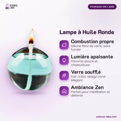 Runde Öllampe aus Glas Bild 3