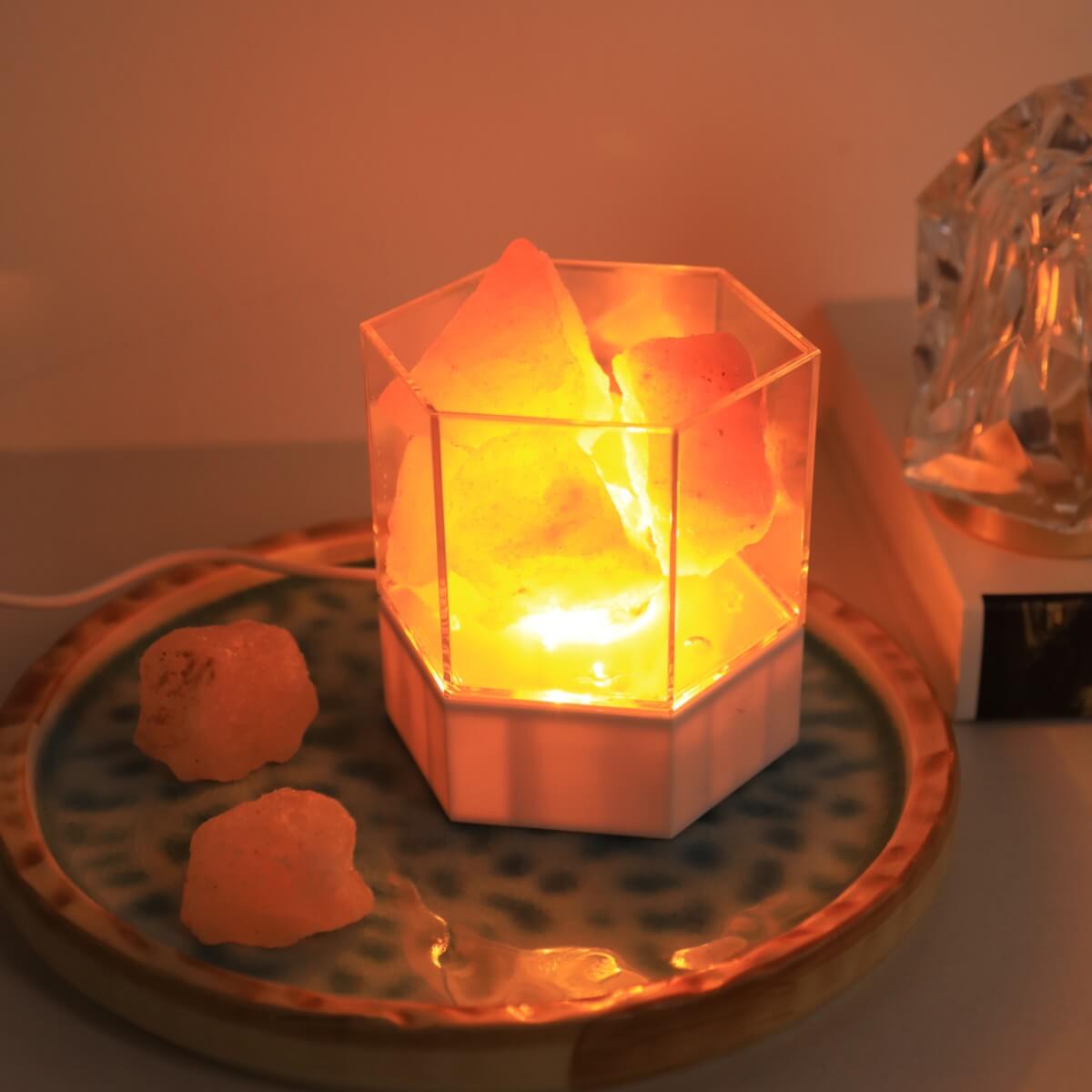 Salzkristall Nachttischlampe Bild 5
