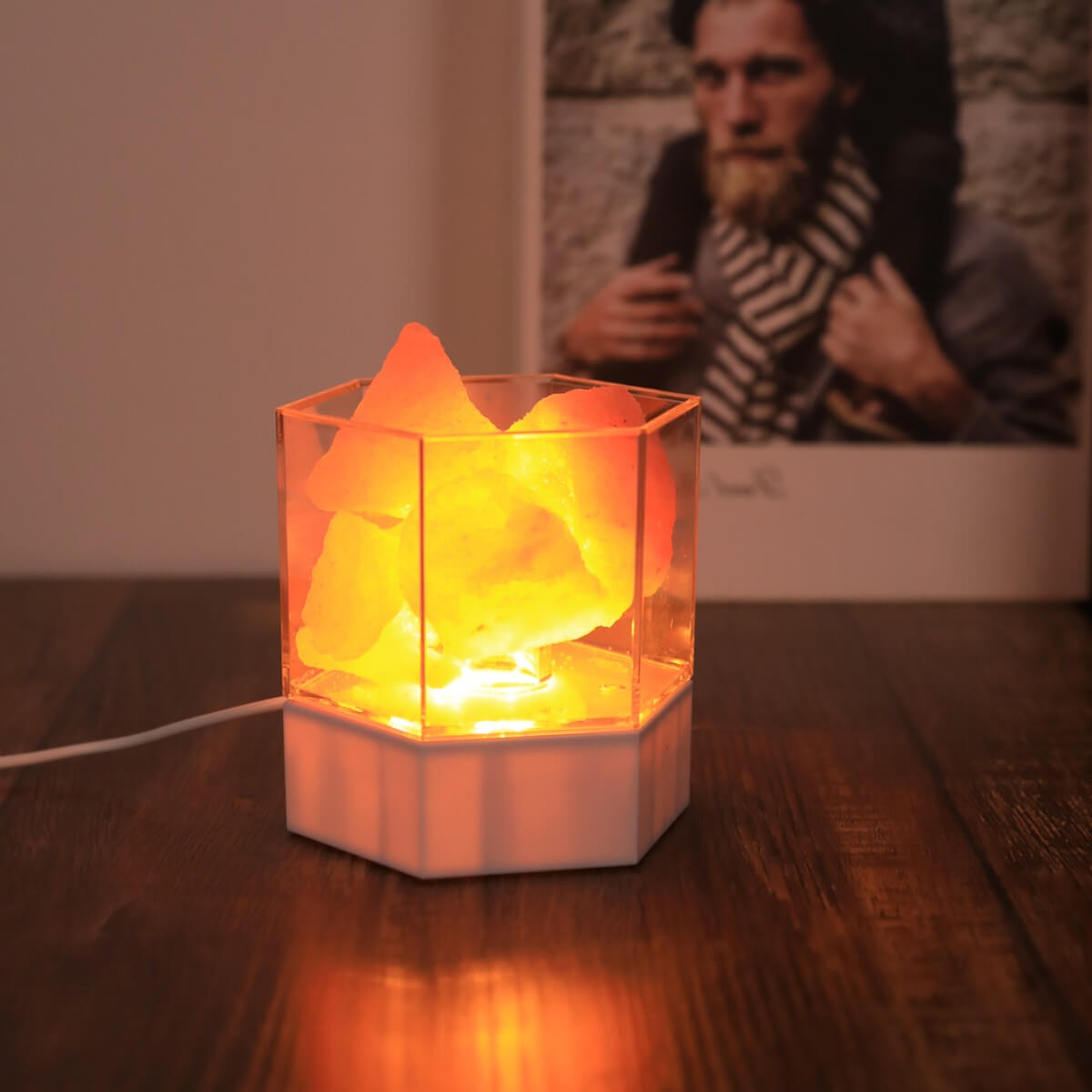 Salzkristall Nachttischlampe Bild 6