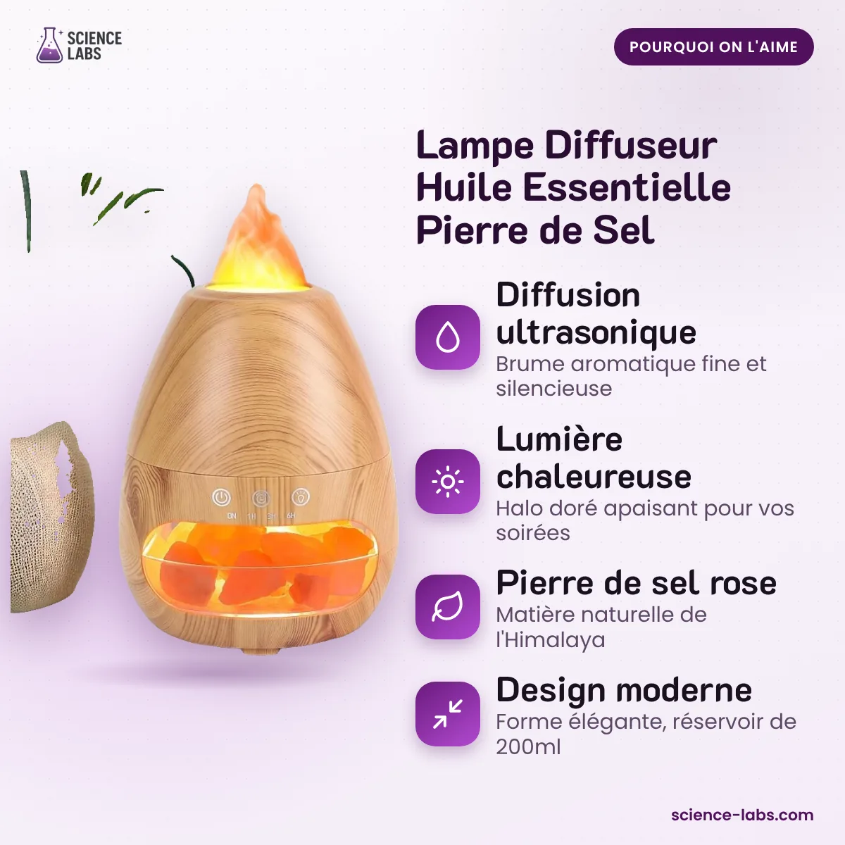 Himalaya Salzlampe mit Diffuser Bild 3