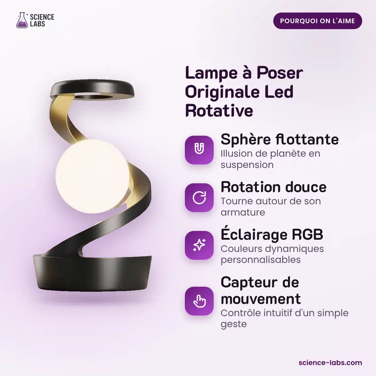 Rotierende LED Tischlampe Bild 3