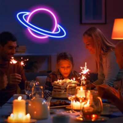 Neon Planetenlampe Saturn Bild 6