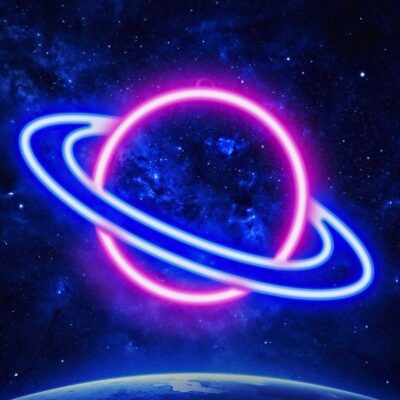 Neon Planetenlampe Saturn