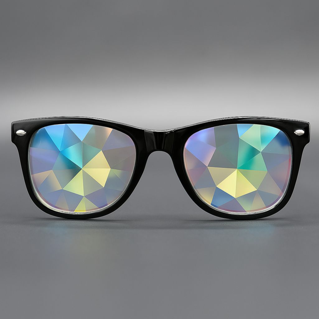 Diffraktionsbrille mit Regenbogeneffekt