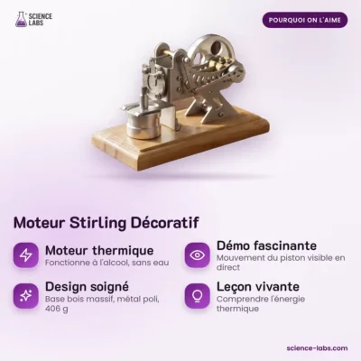 Deko Stirlingmotor mit Holzsockel Bild 3