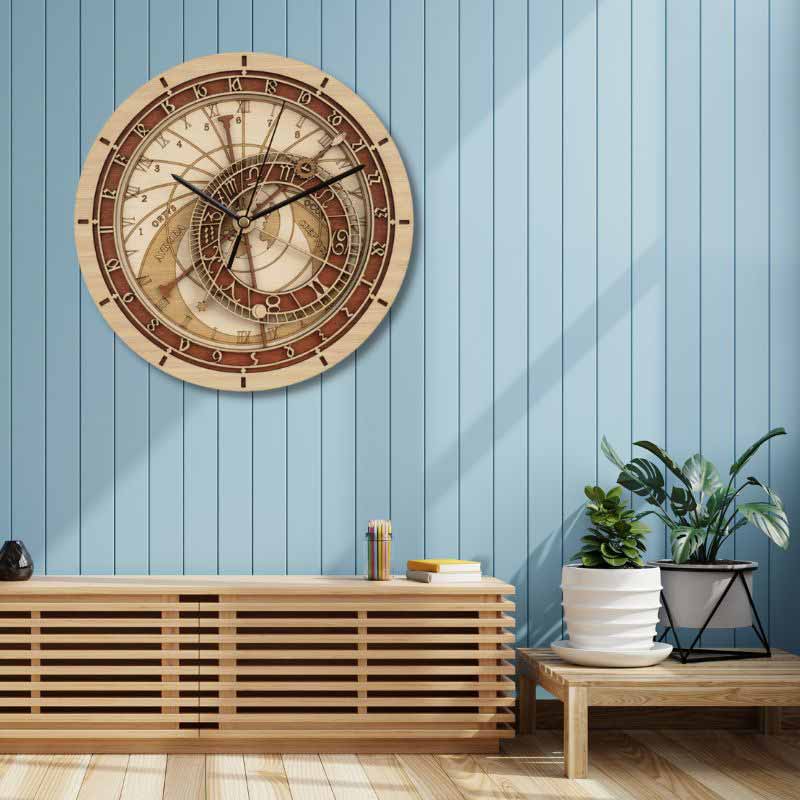 Astronomische Wanduhr aus Holz Bild 6