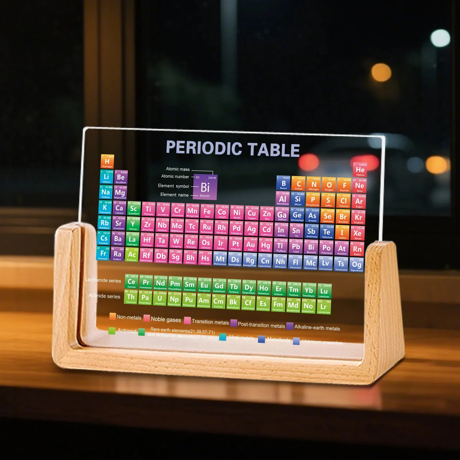 Periodensystem Acryl mit Holzsockel