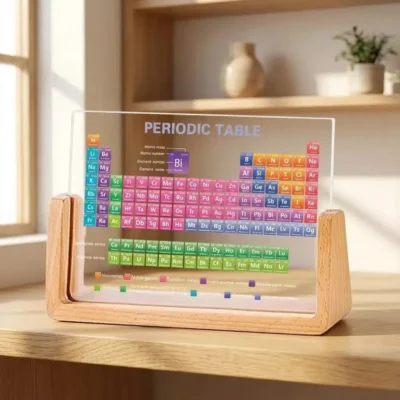 Periodensystem Acryl mit Holzsockel