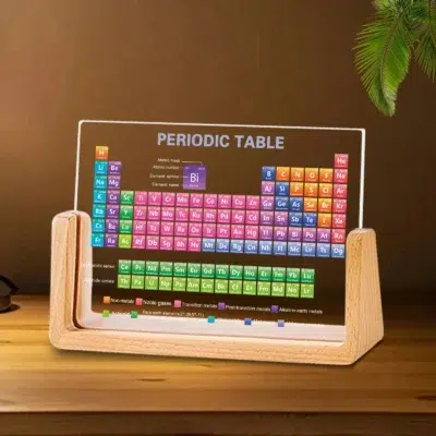 Periodensystem Acryl mit Holzsockel