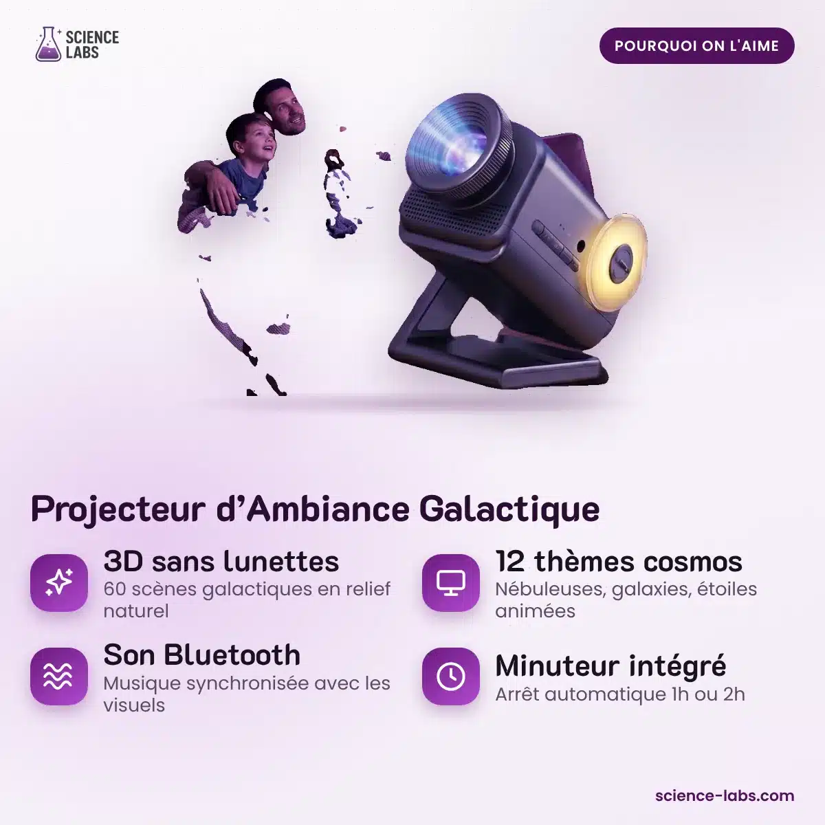 3D Galaxy Projektor mit Bluetooth Bild 3