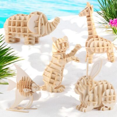 3D Holzpuzzle Tiere 5er Set