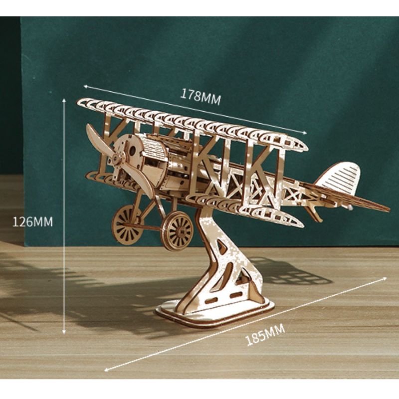 3D Holzpuzzle Flugzeug Doppeldecker Bild 5