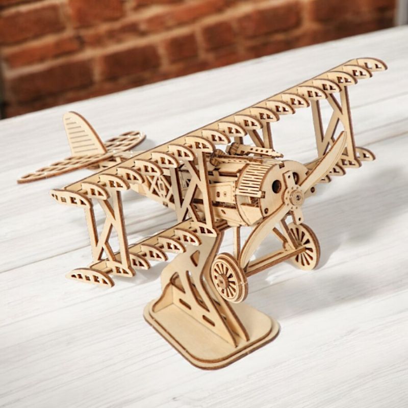 3D Holzpuzzle Flugzeug Doppeldecker