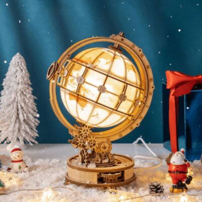 3D Holzpuzzle Globus mit Licht Bild 5