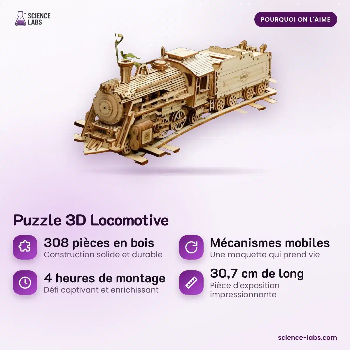 3D Holzpuzzle Lokomotive Bild 3