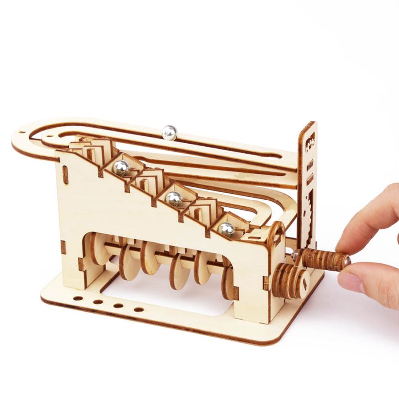Mechanisches 3D Holzpuzzle Kugelbahn Bild 2
